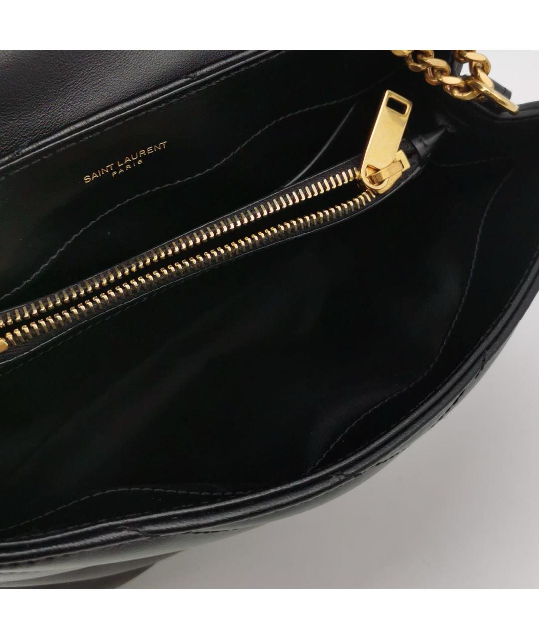 SAINT LAURENT Черная кожаная сумка через плечо, фото 8