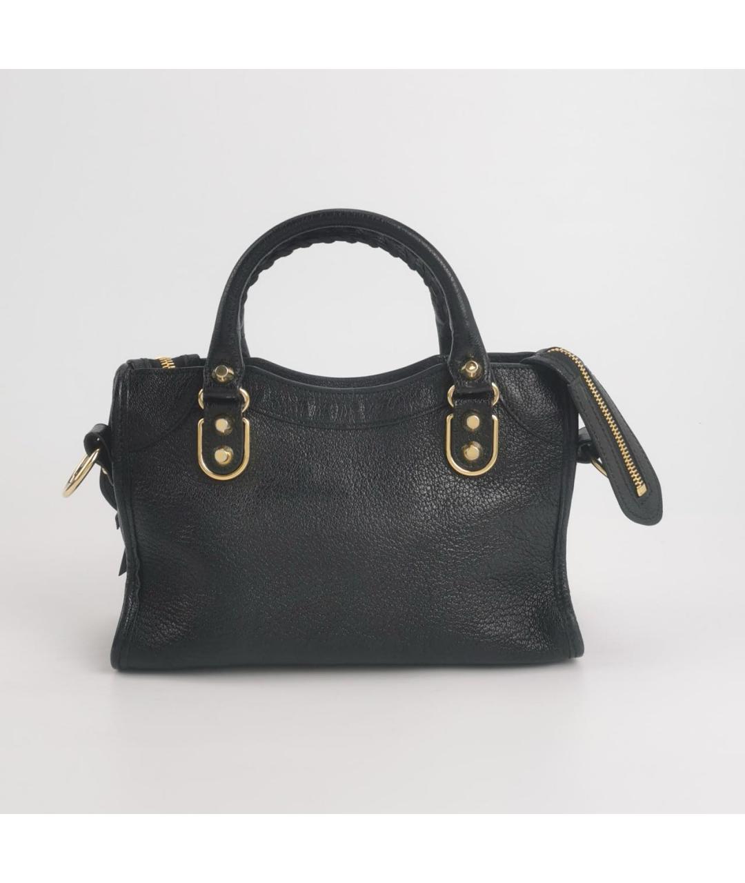 BALENCIAGA Черная кожаная сумка с короткими ручками, фото 3