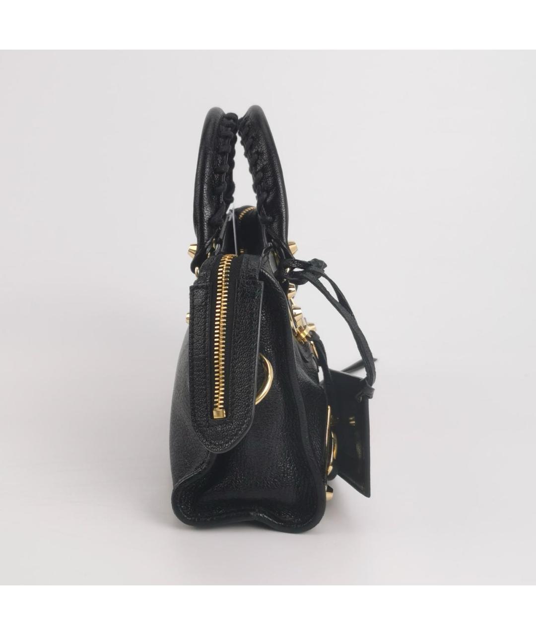 BALENCIAGA Черная кожаная сумка с короткими ручками, фото 2