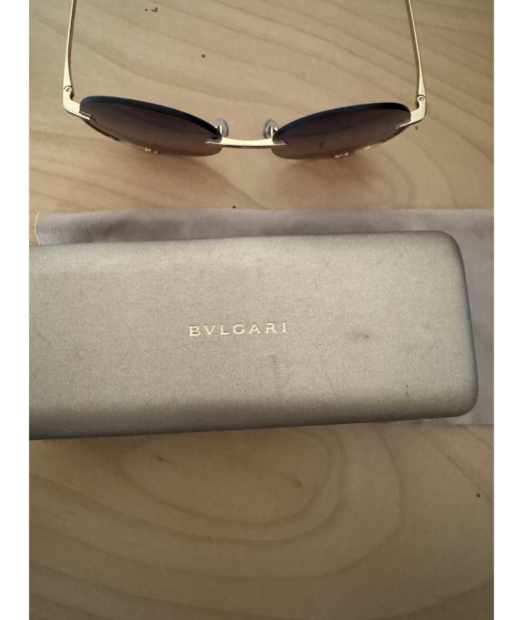 BVLGARI Золотые металлические солнцезащитные очки, фото 2