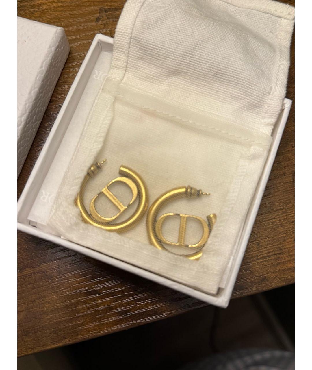 CHRISTIAN DIOR Золотые металлические серьги, фото 4