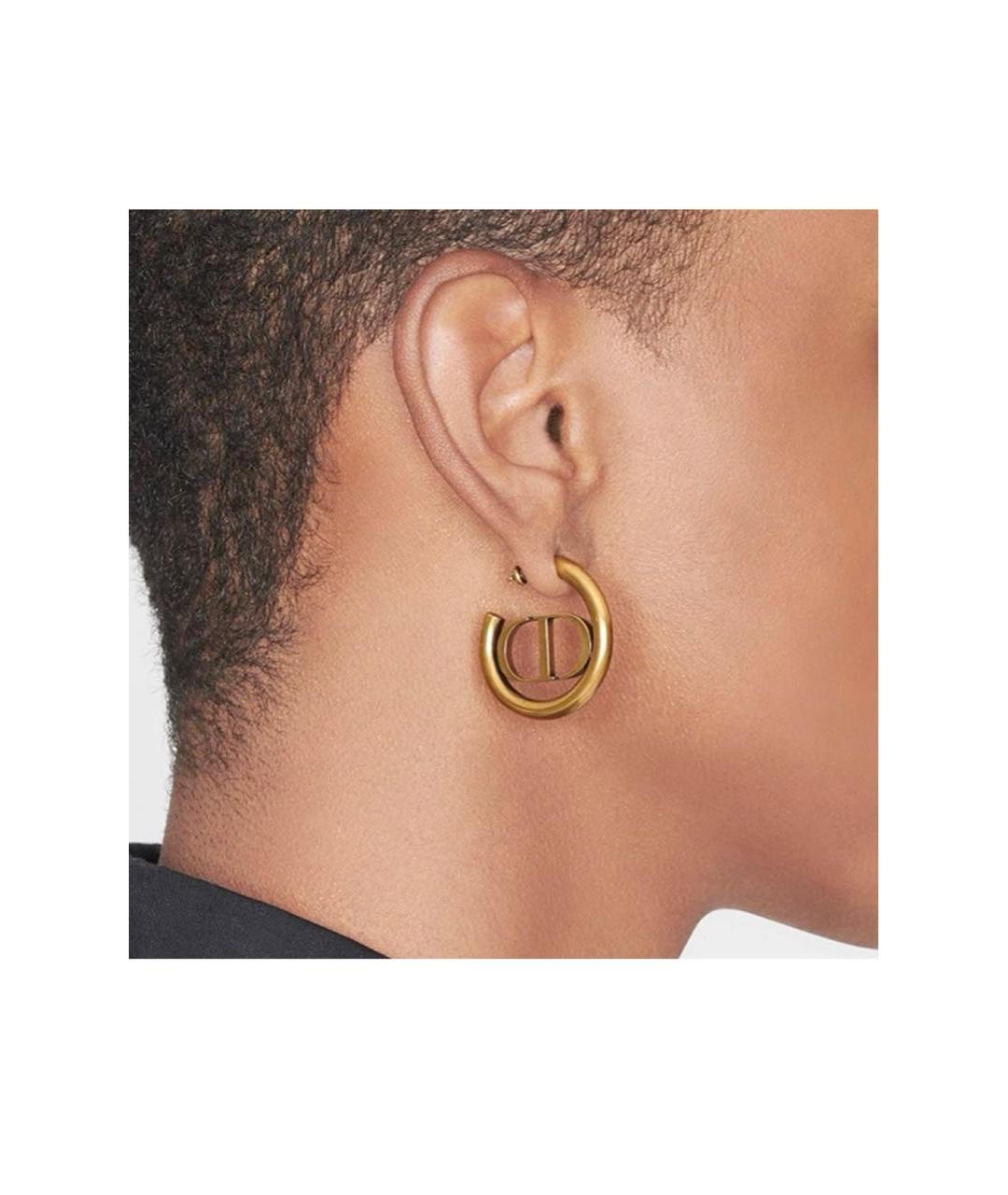 CHRISTIAN DIOR Золотые металлические серьги, фото 2