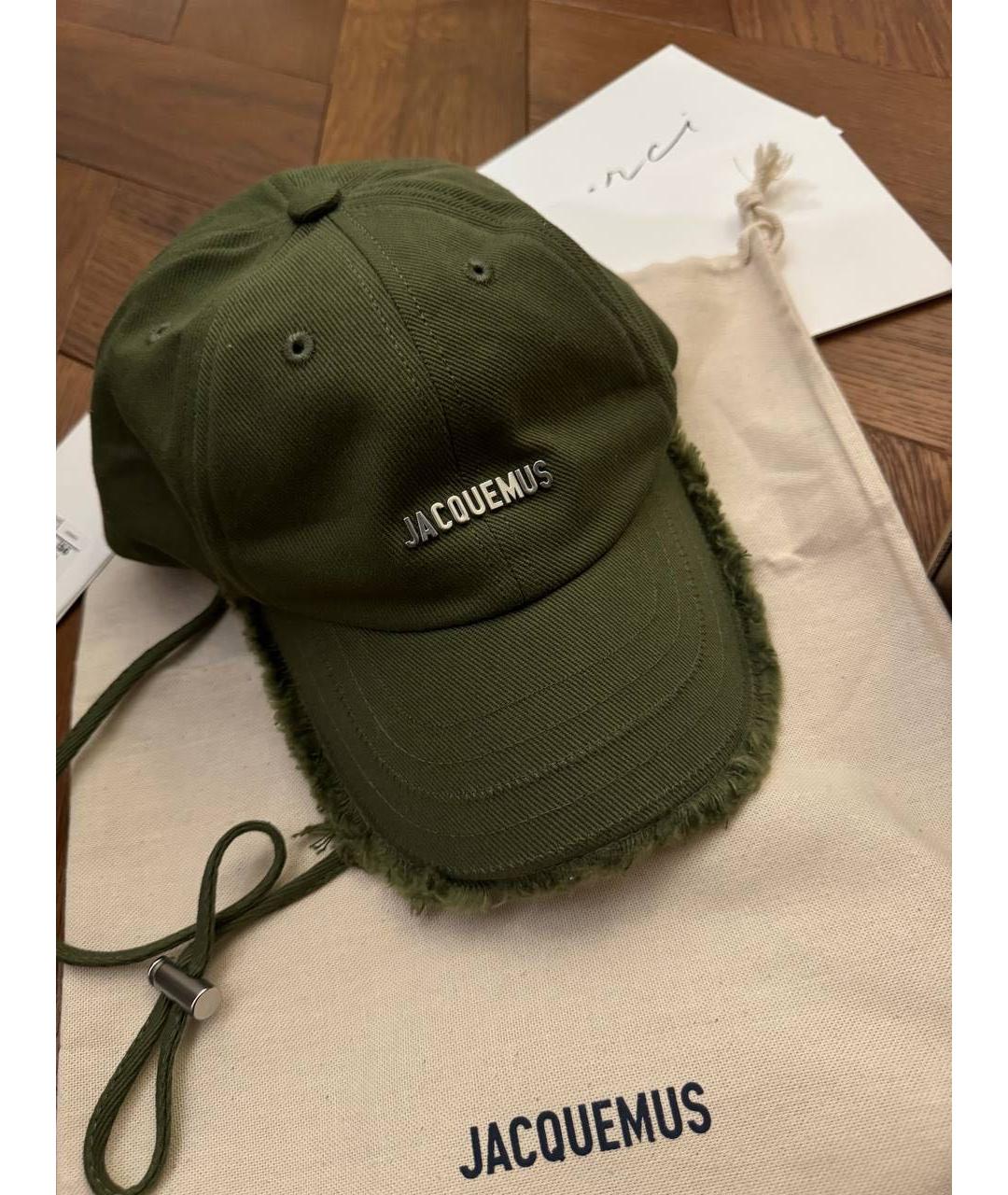 JACQUEMUS Хаки хлопковая кепка, фото 4