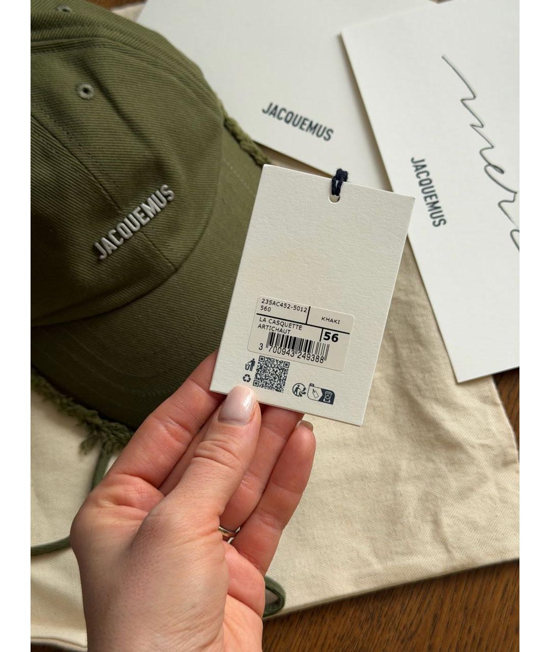 JACQUEMUS Хаки хлопковая кепка, фото 5