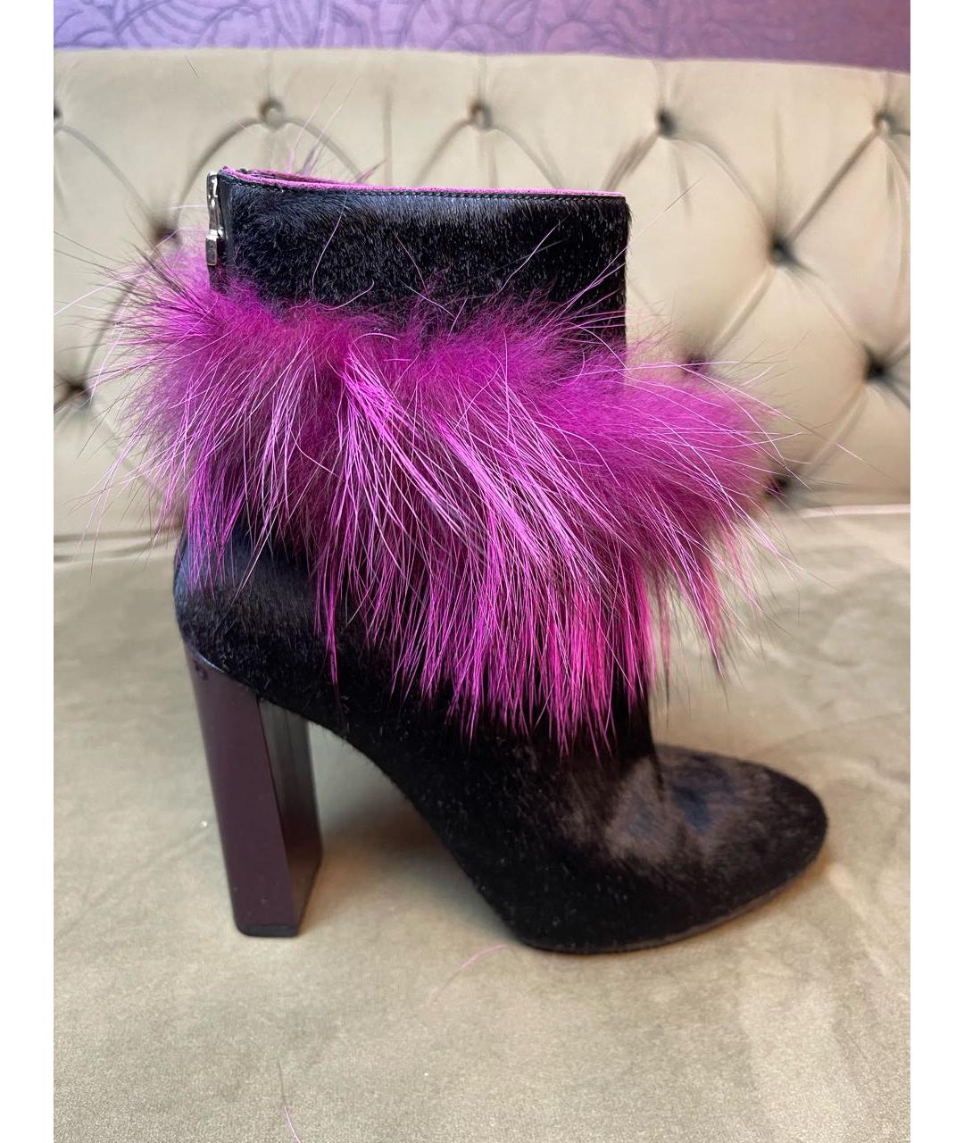 FENDI Черные кожаные ботильоны, фото 5