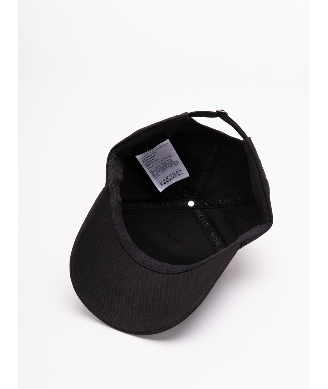 MONCLER Черная хлопковая кепка, фото 4