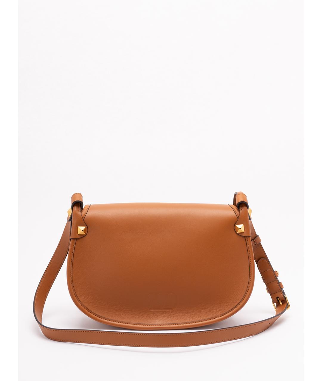 VALENTINO Коричневая кожаная сумка через плечо, фото 2