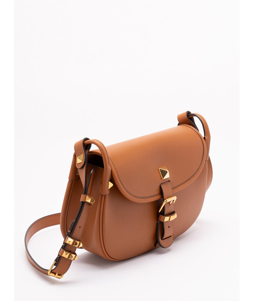 VALENTINO Коричневая кожаная сумка через плечо, фото 3