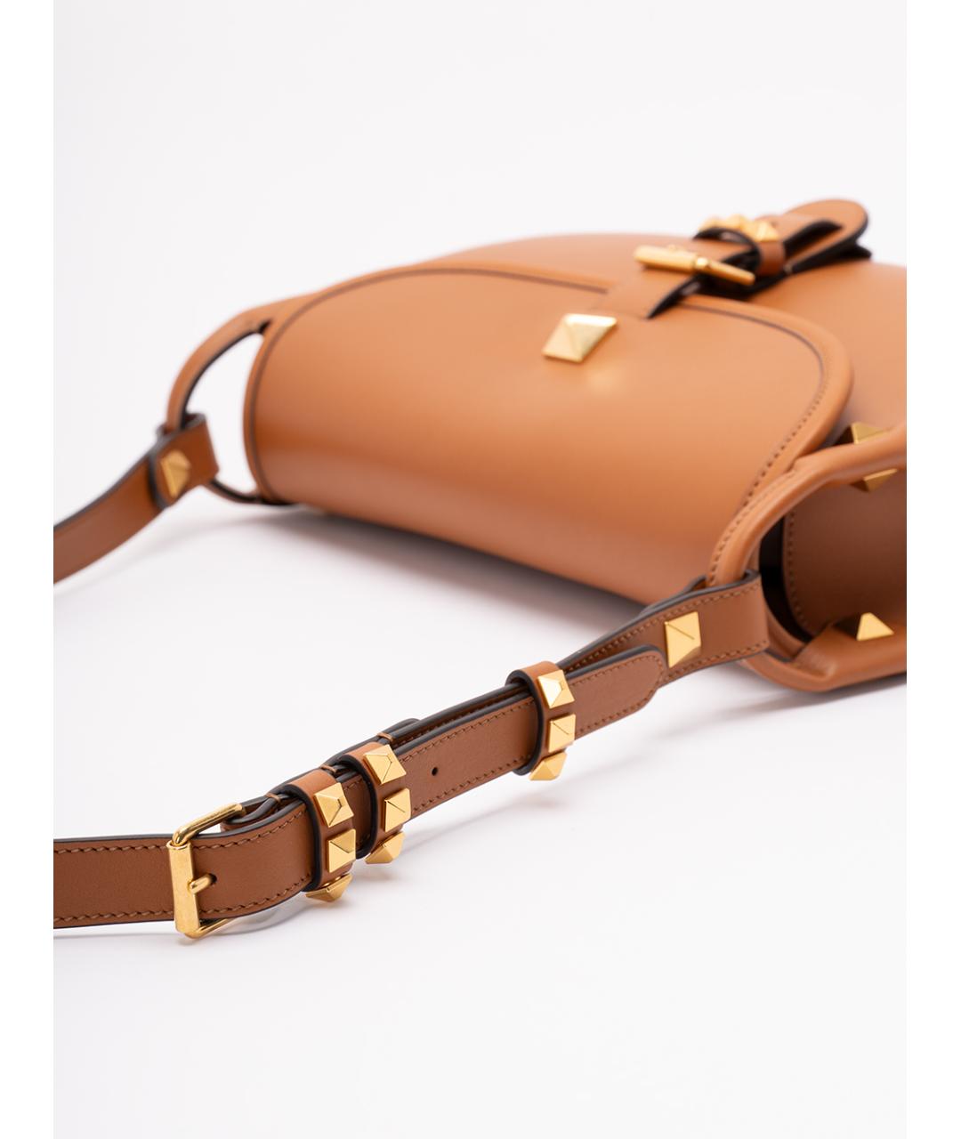 VALENTINO Коричневая кожаная сумка через плечо, фото 4