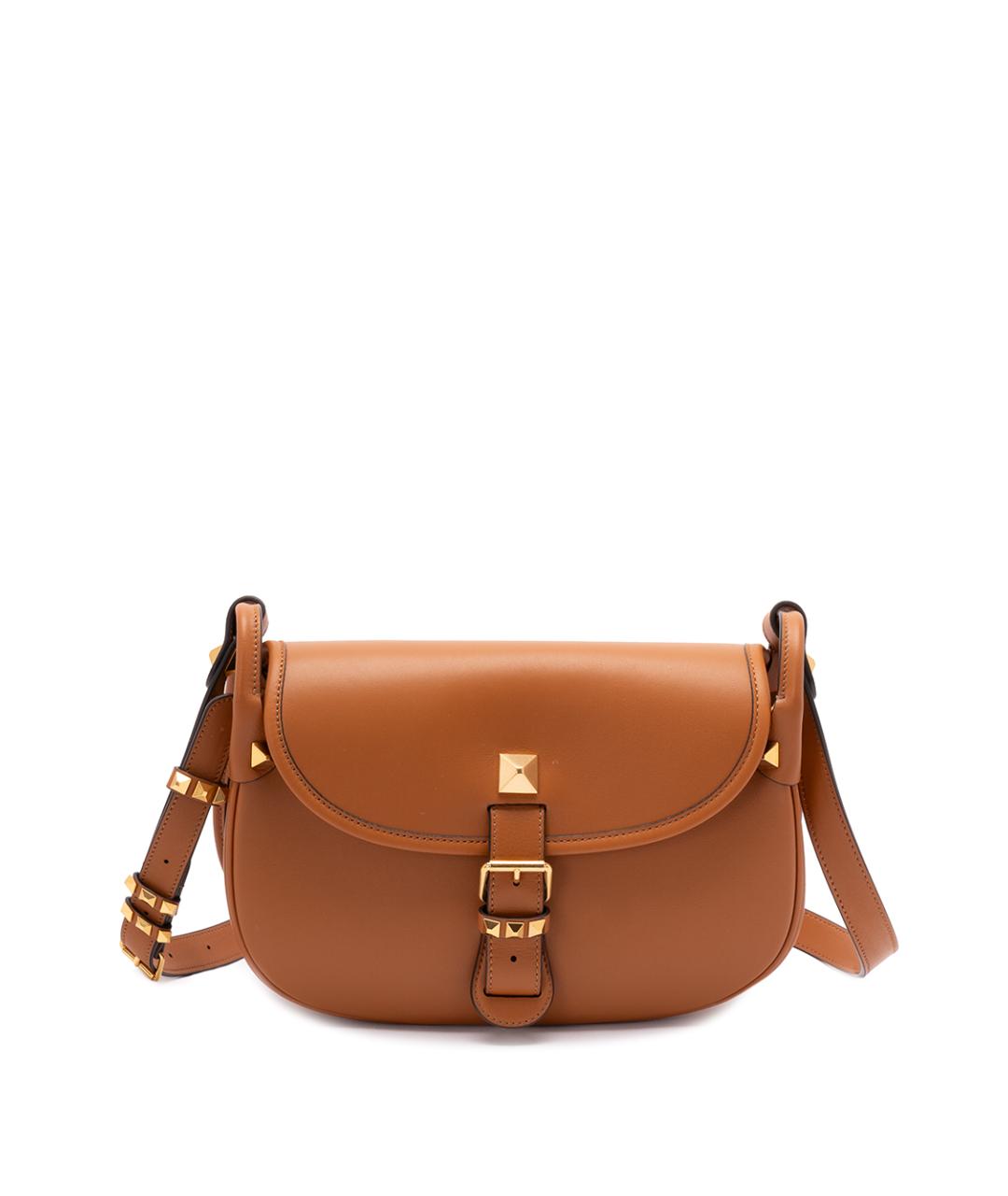 VALENTINO Коричневая кожаная сумка через плечо, фото 1