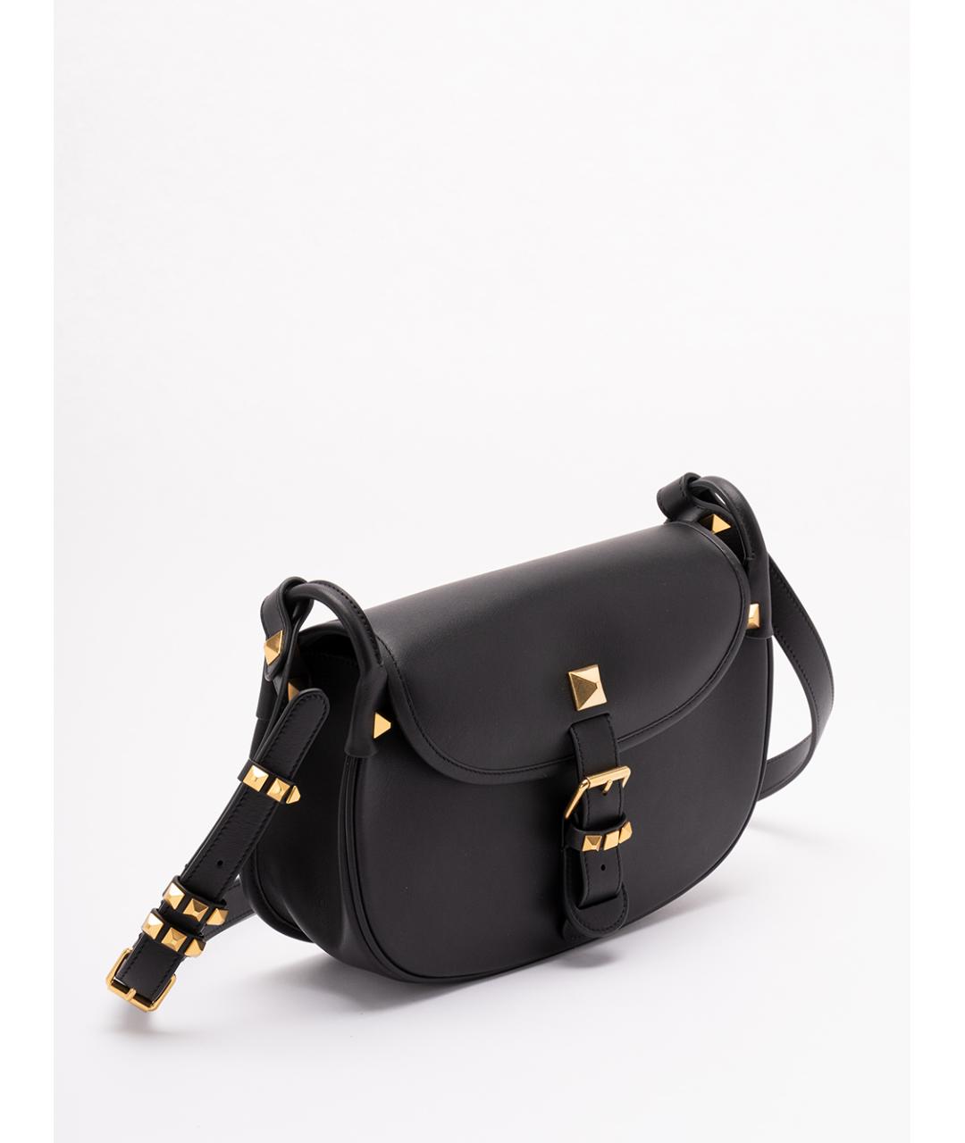 VALENTINO Черная кожаная сумка через плечо, фото 3