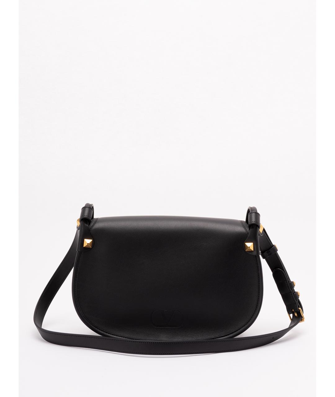 VALENTINO Черная кожаная сумка через плечо, фото 2
