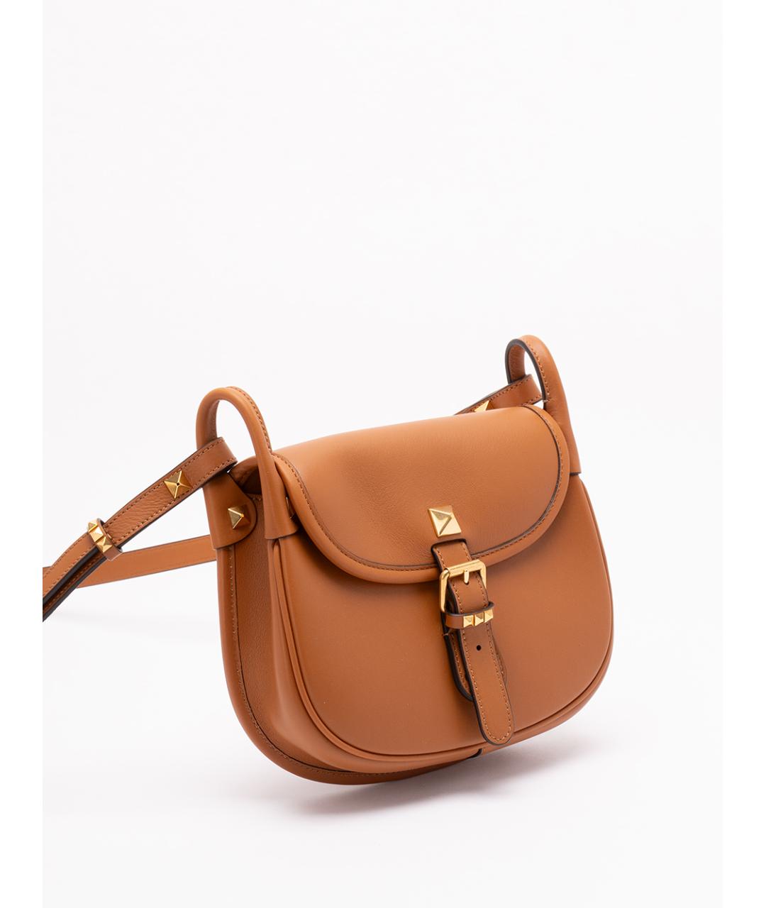 VALENTINO Бежевая кожаная сумка через плечо, фото 3