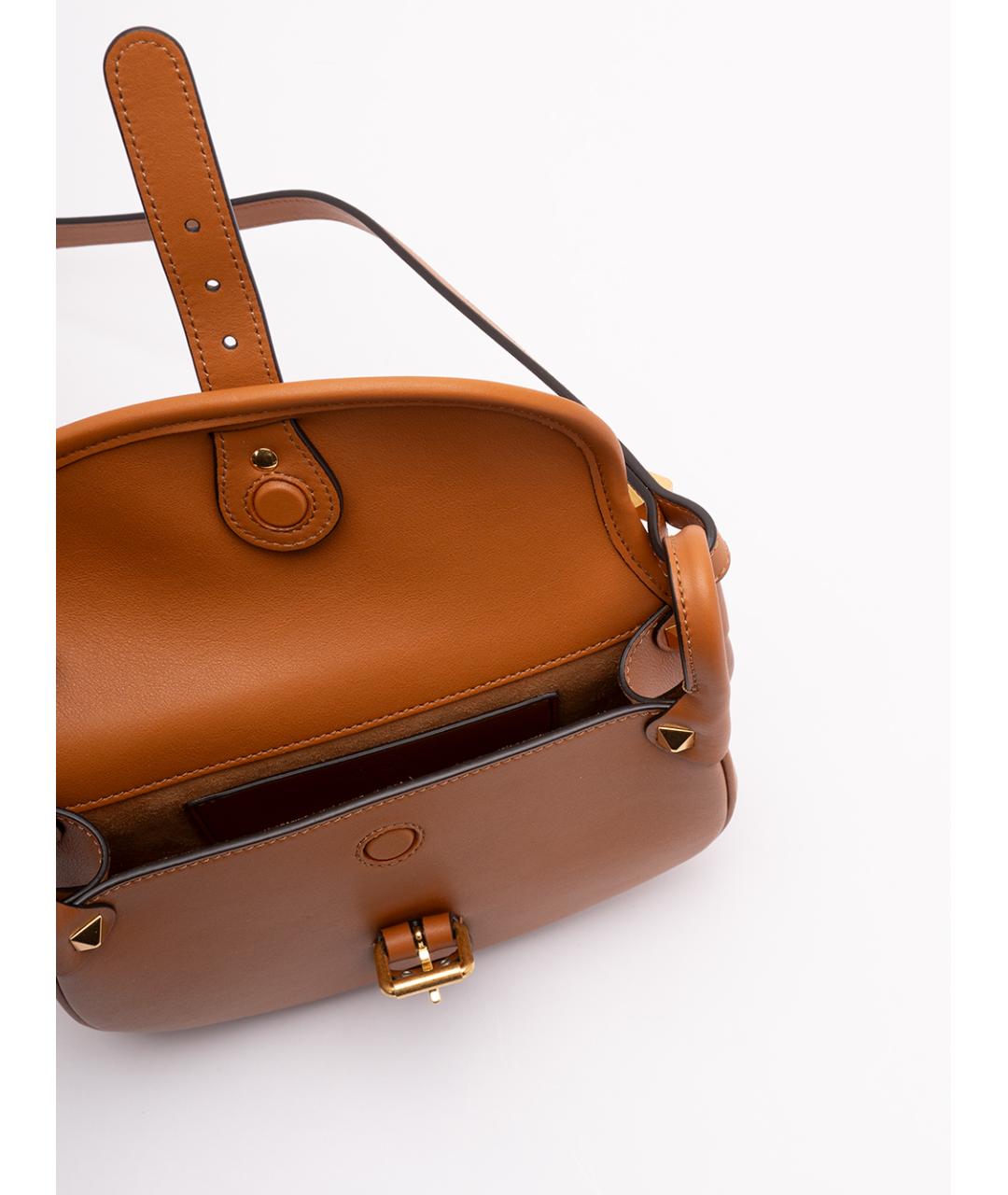 VALENTINO Бежевая кожаная сумка через плечо, фото 5