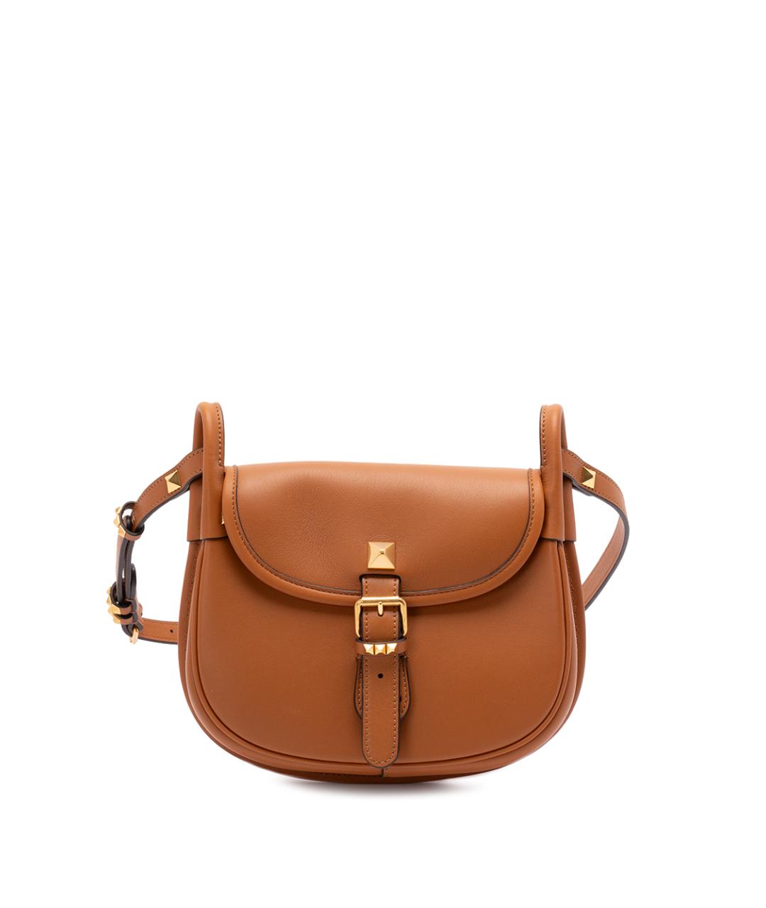 VALENTINO Бежевая кожаная сумка через плечо, фото 1