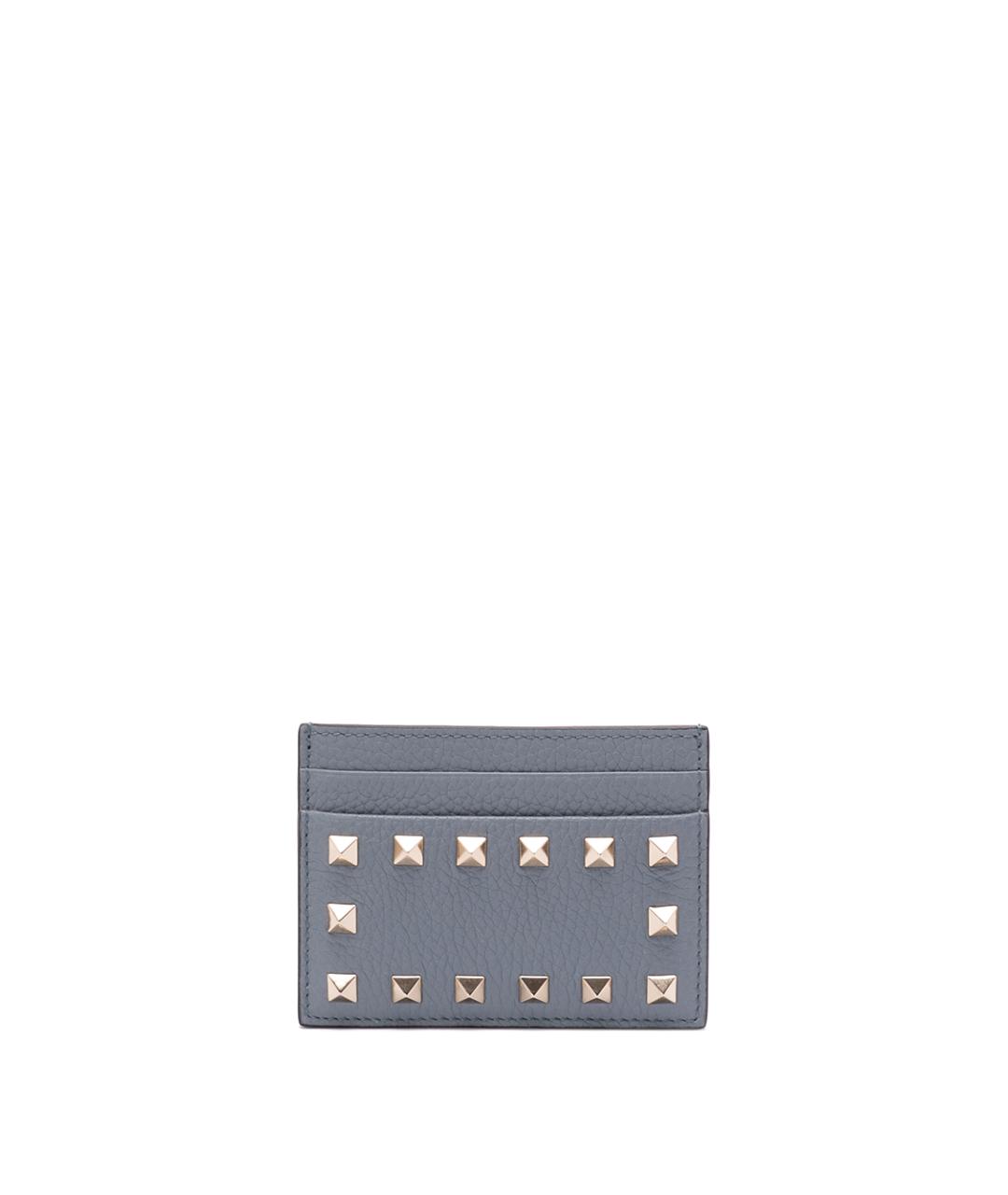 VALENTINO Серый кожаный кардхолдер, фото 1