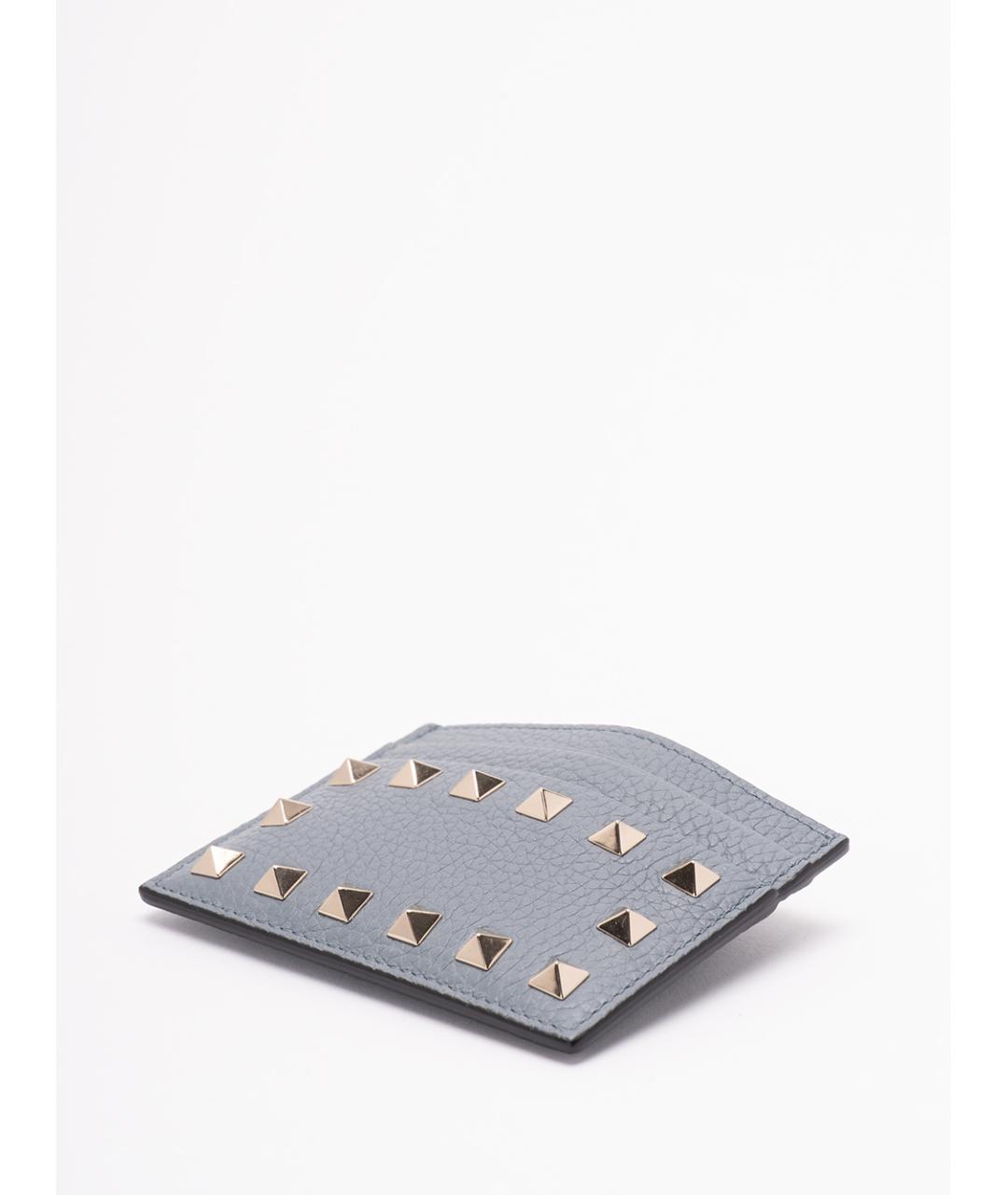 VALENTINO Серый кожаный кардхолдер, фото 3