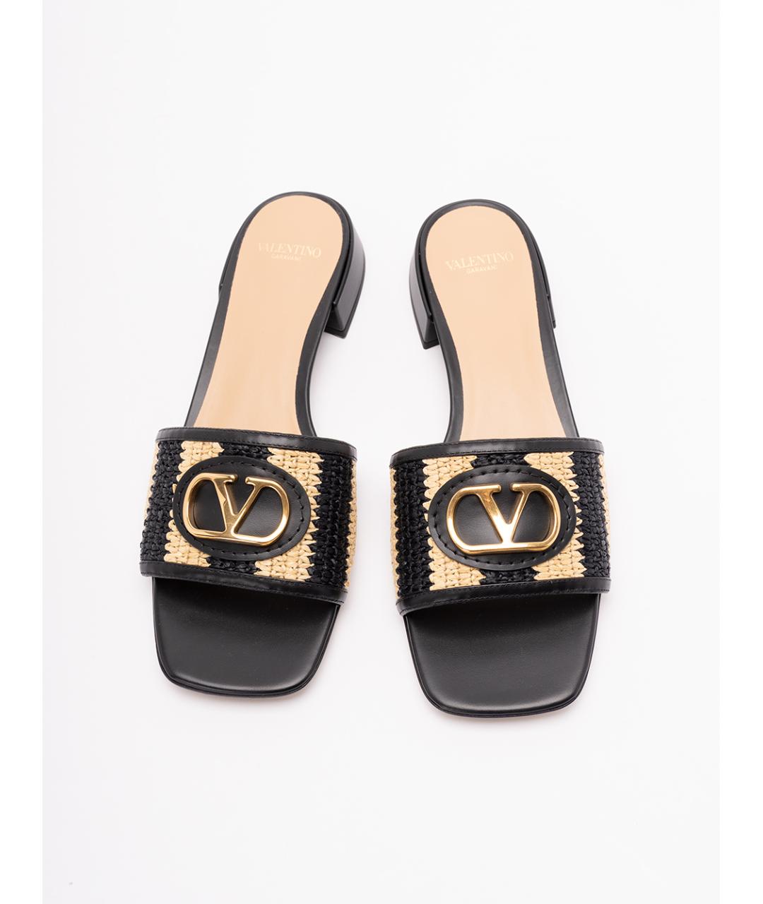 VALENTINO Черные синтетические сандалии, фото 5