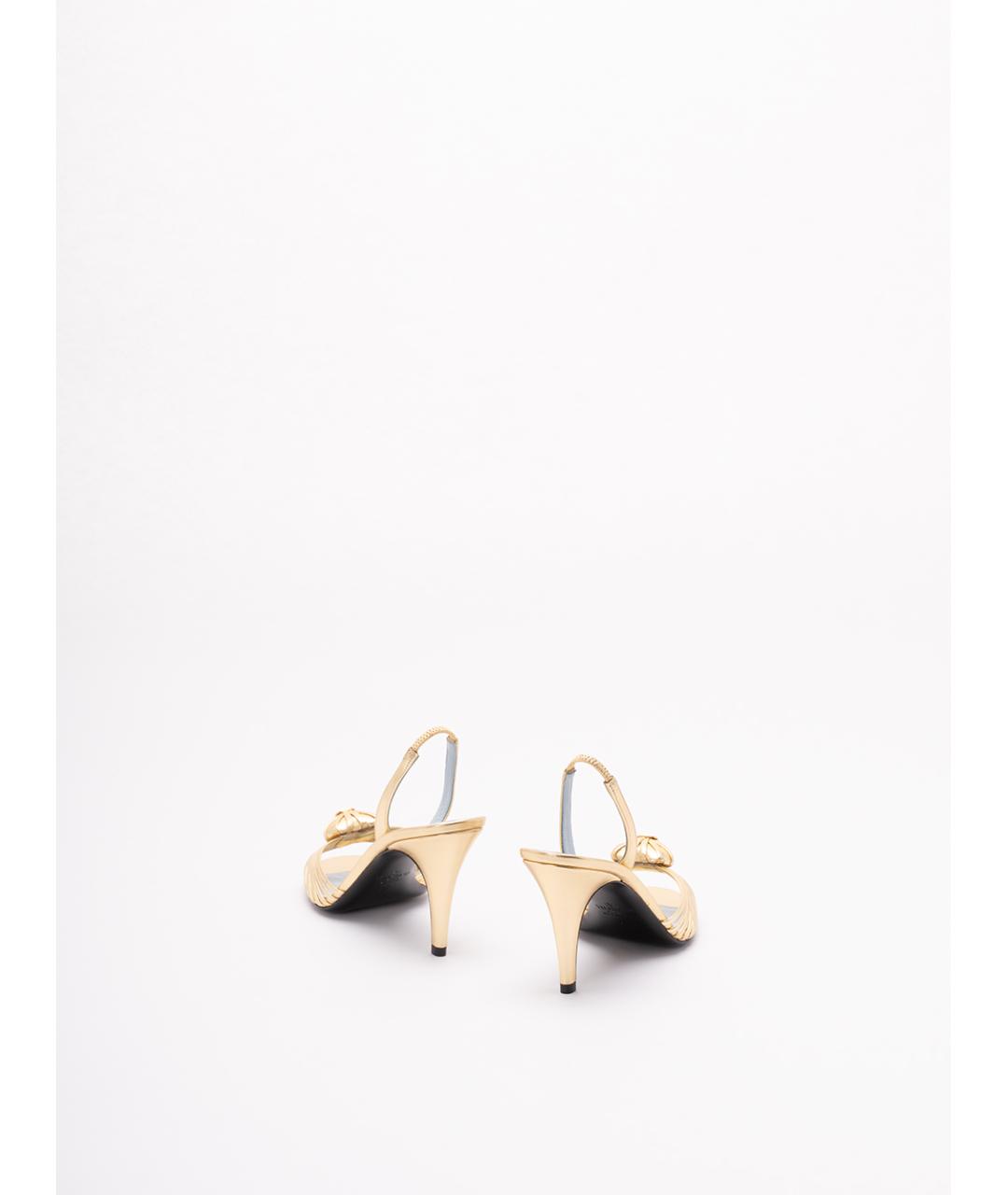 VALENTINO Золотые кожаные туфли, фото 3