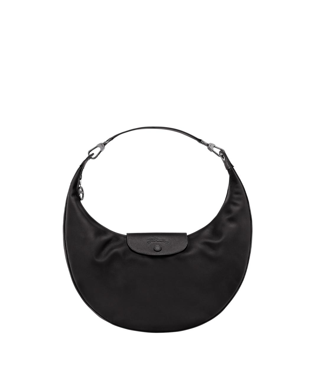 LONGCHAMP Черная кожаная сумка через плечо, фото 1