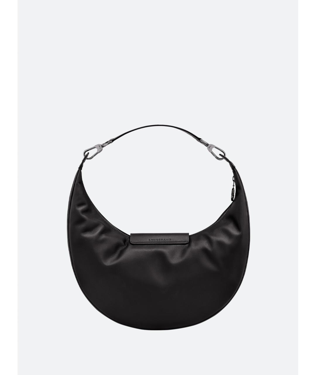 LONGCHAMP Черная кожаная сумка через плечо, фото 2