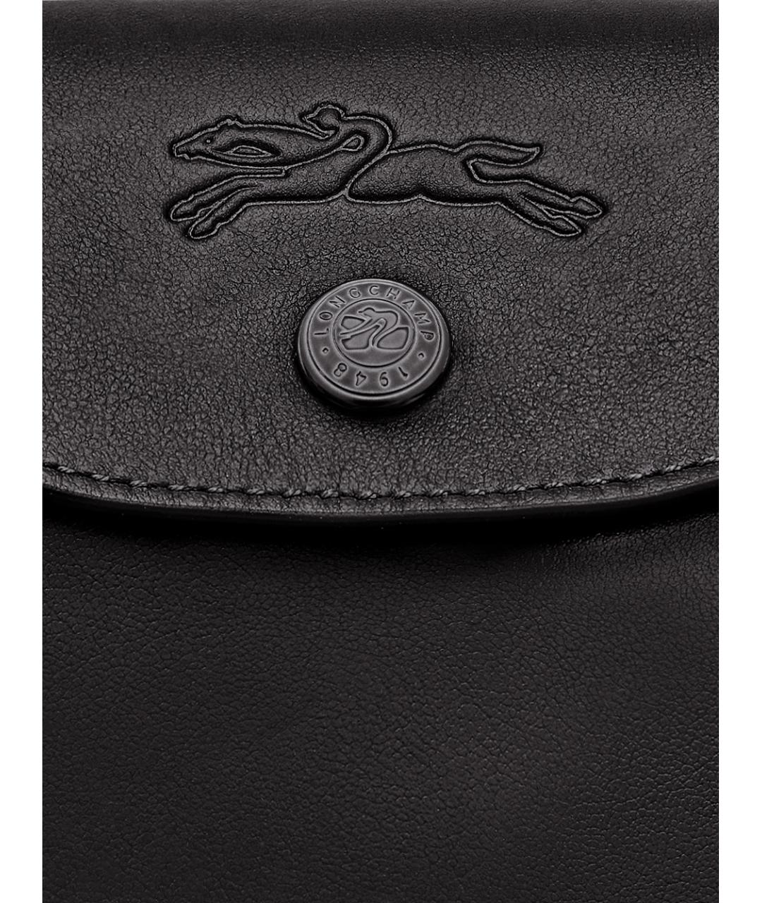 LONGCHAMP Черная кожаная сумка через плечо, фото 5