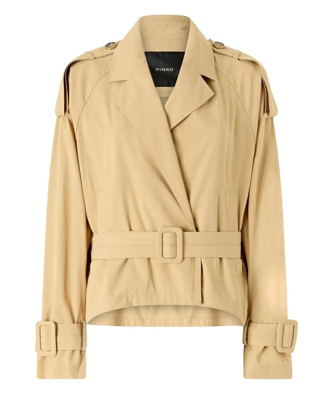 PINKO Желтый хлопковый тренч/плащ, фото 1