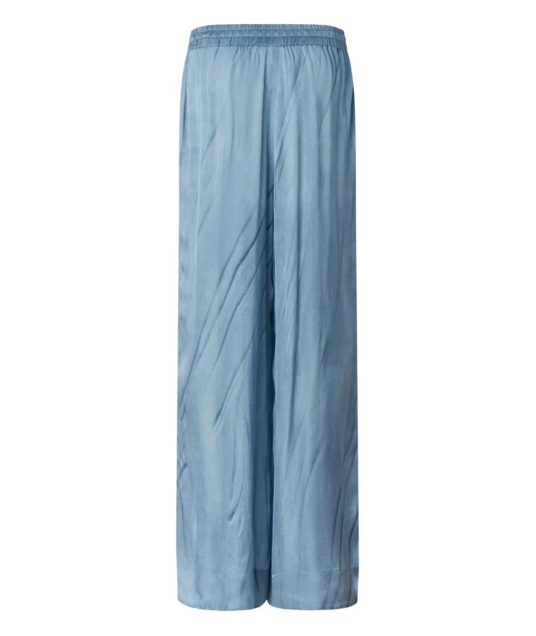 PINKO Голубые вискозные прямые брюки, фото 2