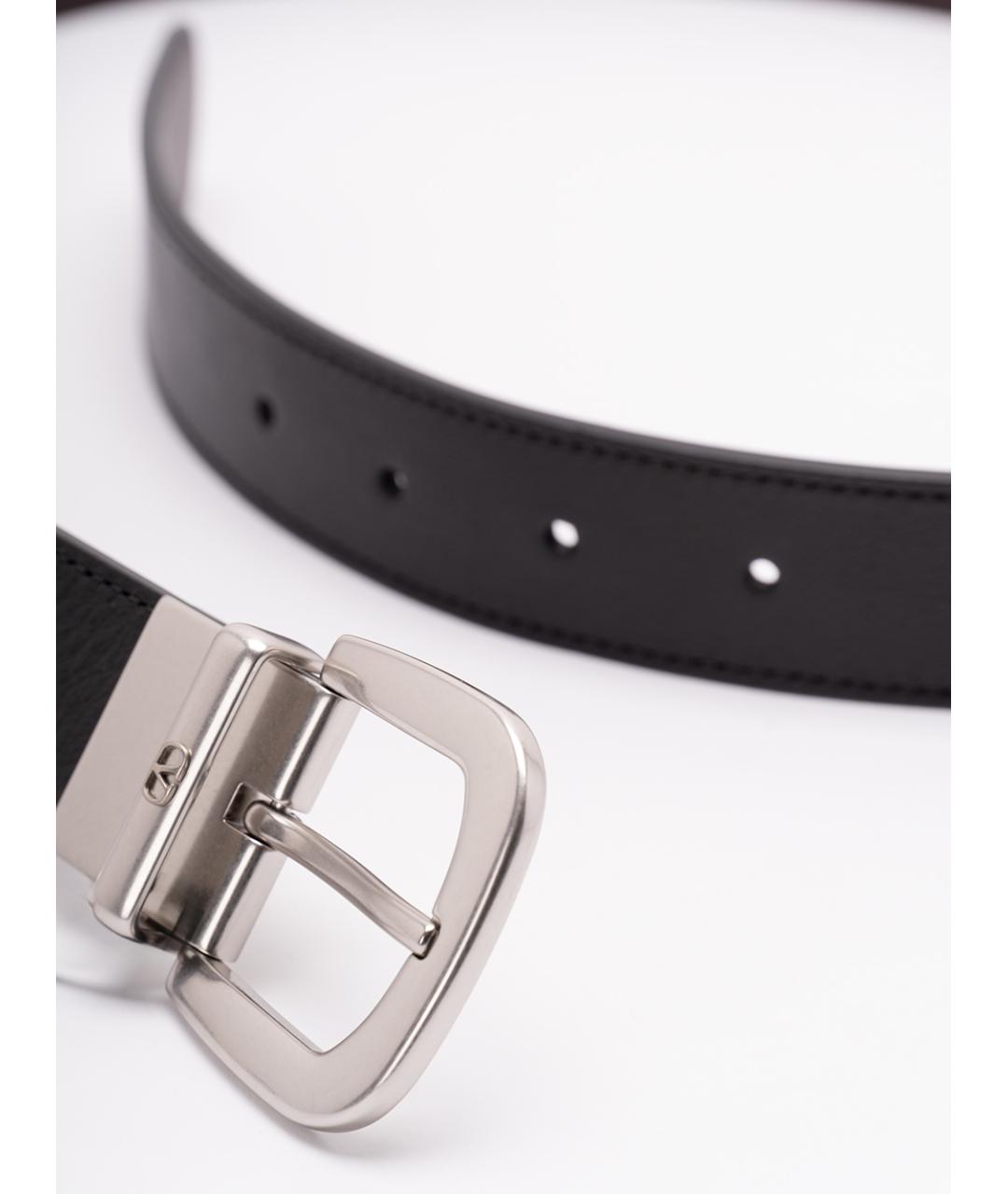 VALENTINO Черный кожаный ремень, фото 3