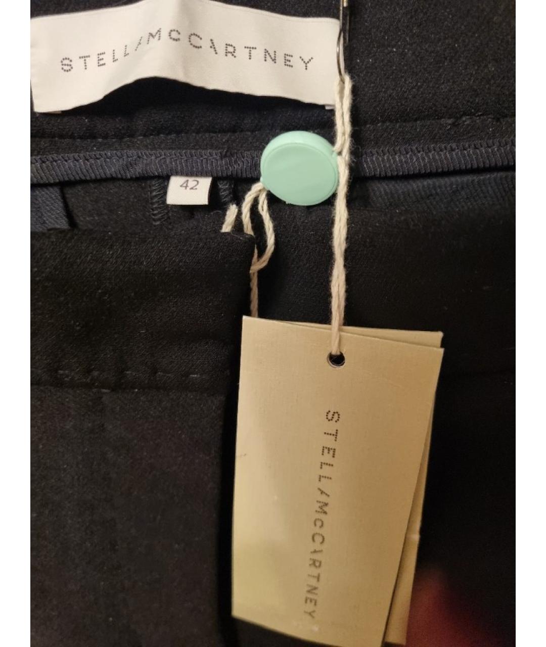 STELLA MCCARTNEY Черные шерстяные прямые брюки, фото 4
