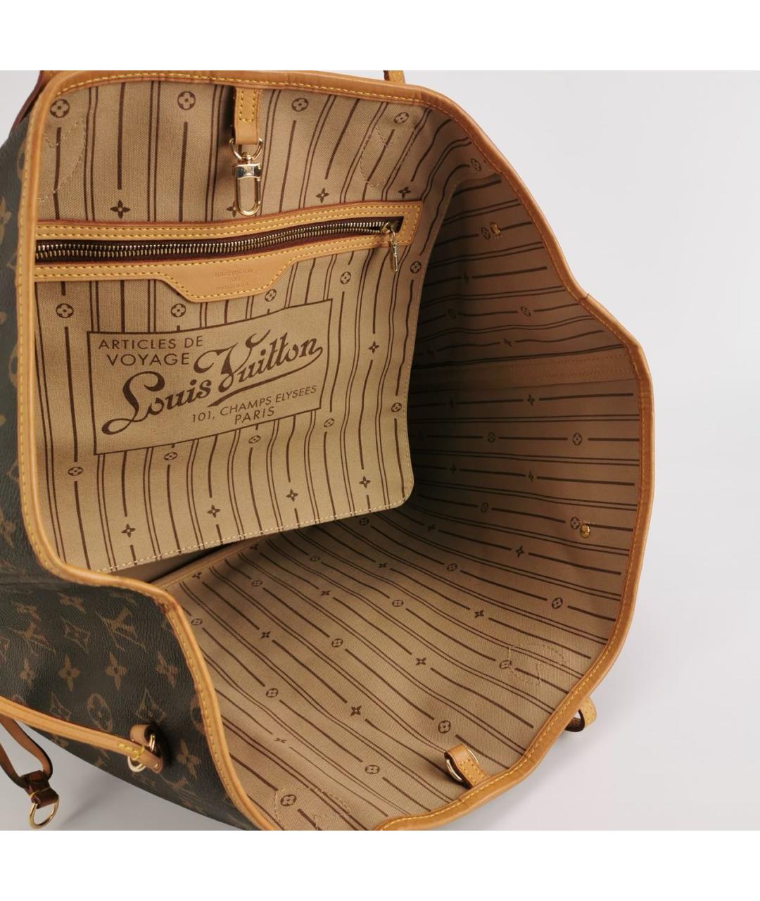 LOUIS VUITTON Коричневая кожаная сумка с короткими ручками, фото 5