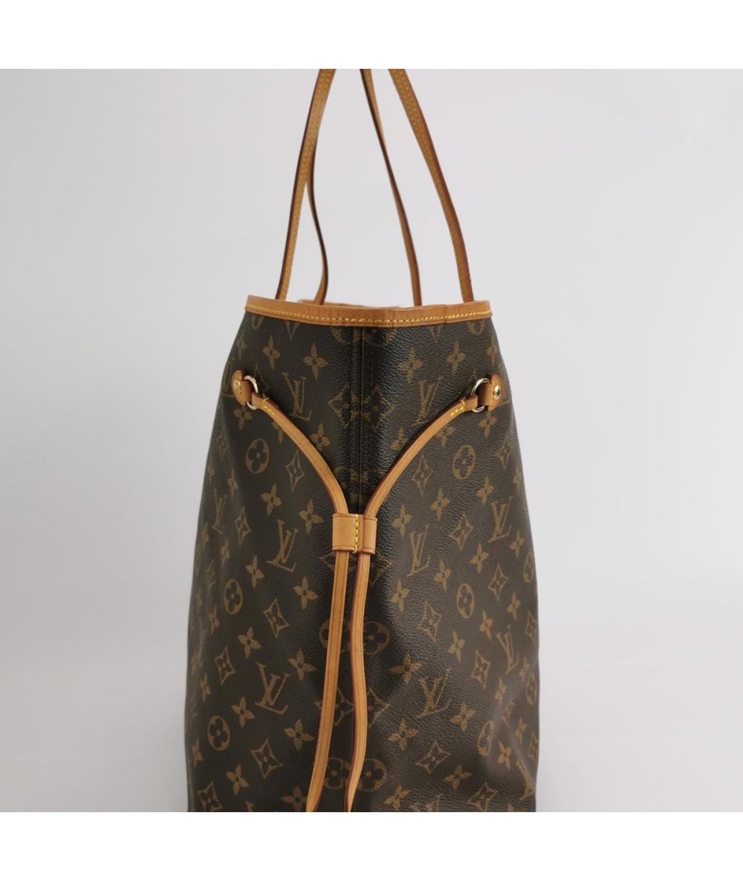 LOUIS VUITTON Коричневая кожаная сумка с короткими ручками, фото 2