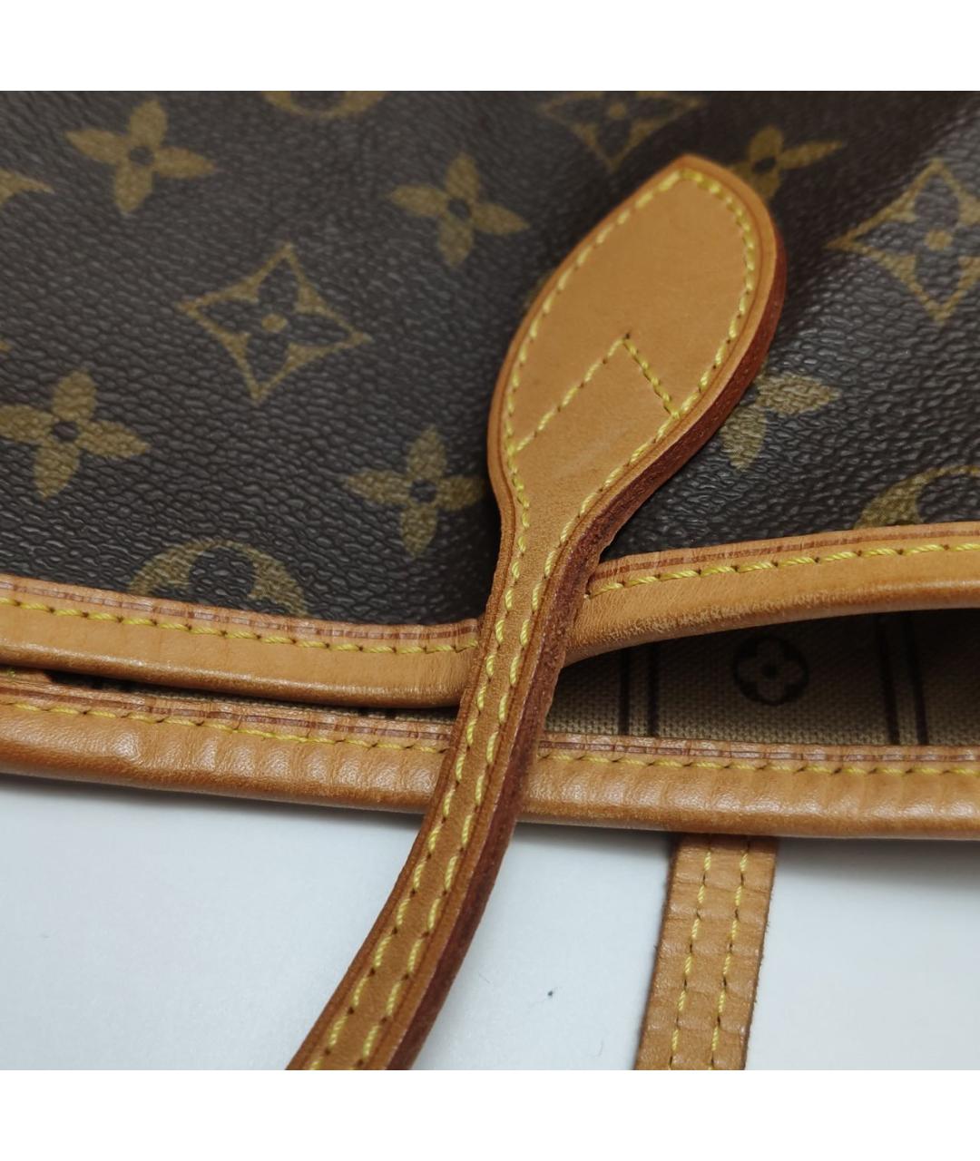 LOUIS VUITTON Коричневая кожаная сумка с короткими ручками, фото 7