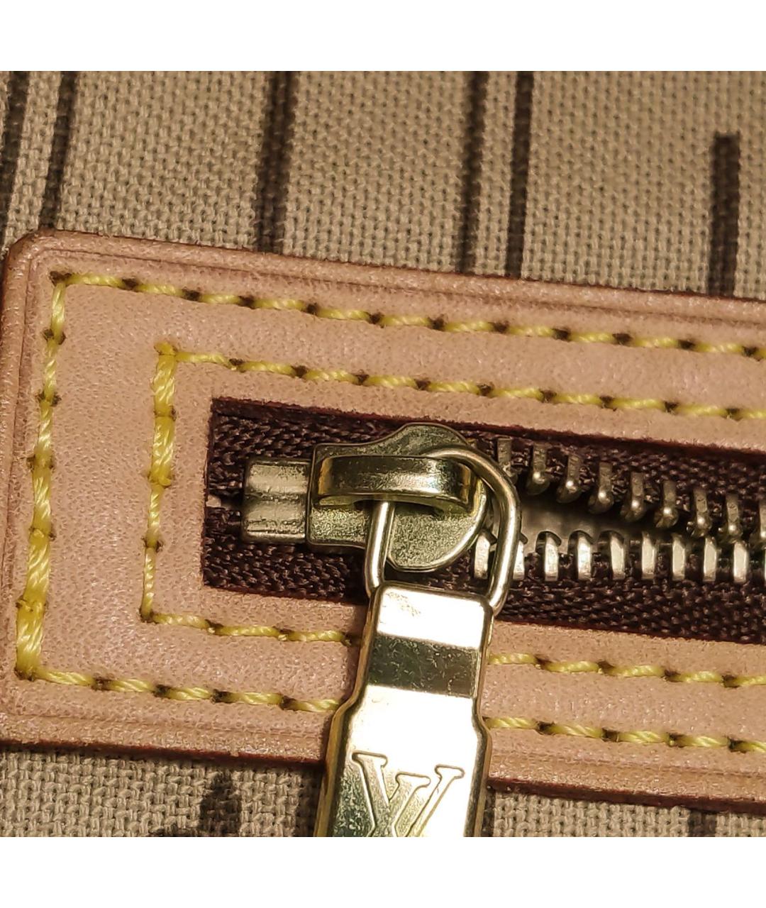 LOUIS VUITTON Коричневая кожаная сумка с короткими ручками, фото 6