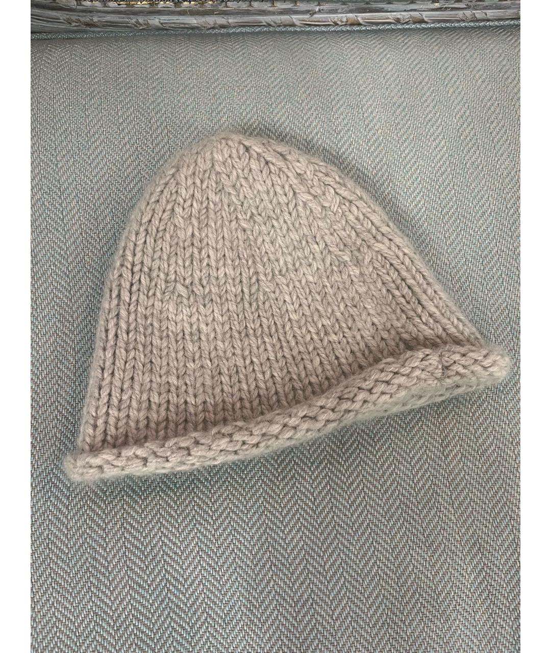 JIL SANDER Серая шерстяная шапка, фото 2