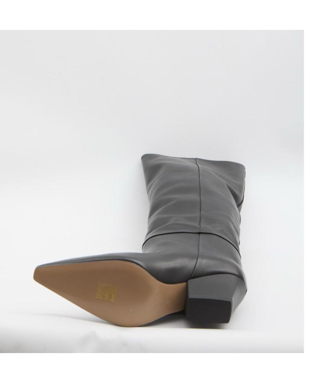 PARIS TEXAS Черные кожаные сапоги, фото 4