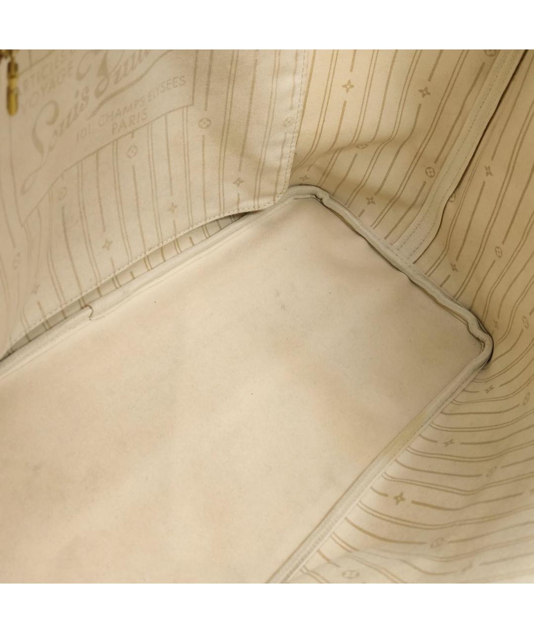 LOUIS VUITTON Бежевая кожаная сумка тоут, фото 7