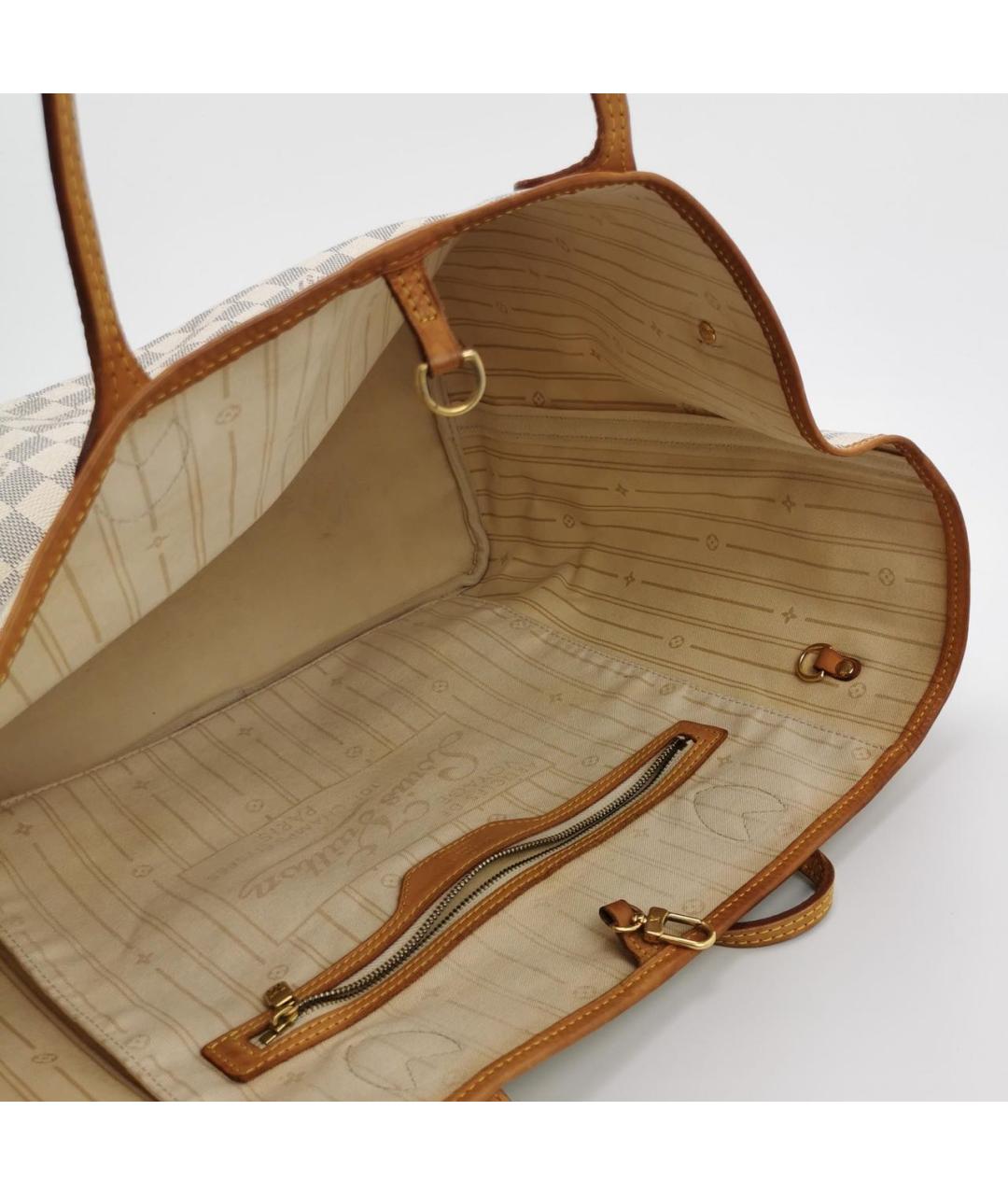 LOUIS VUITTON Бежевая кожаная сумка тоут, фото 6