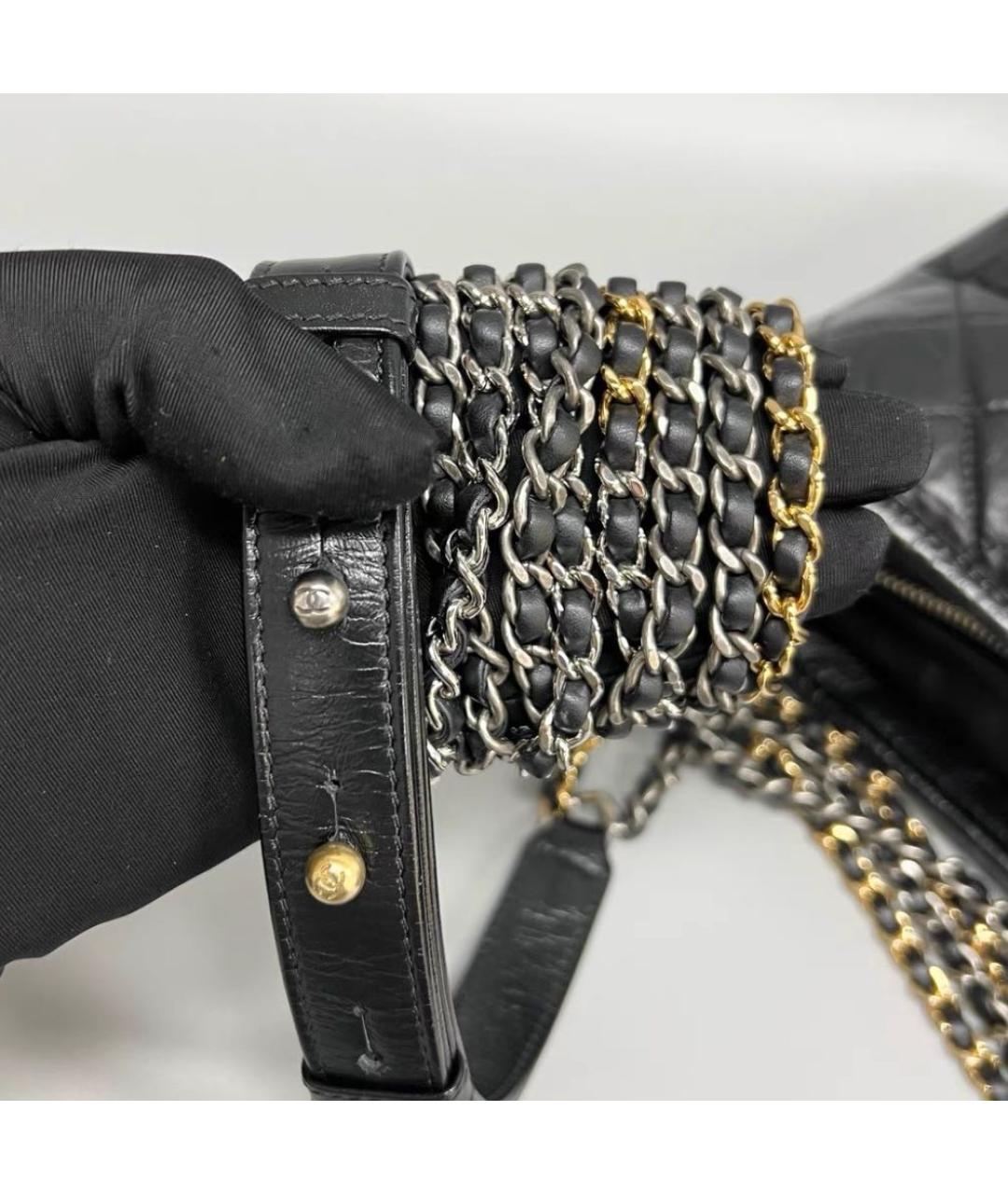 CHANEL Черная кожаная сумка через плечо, фото 5