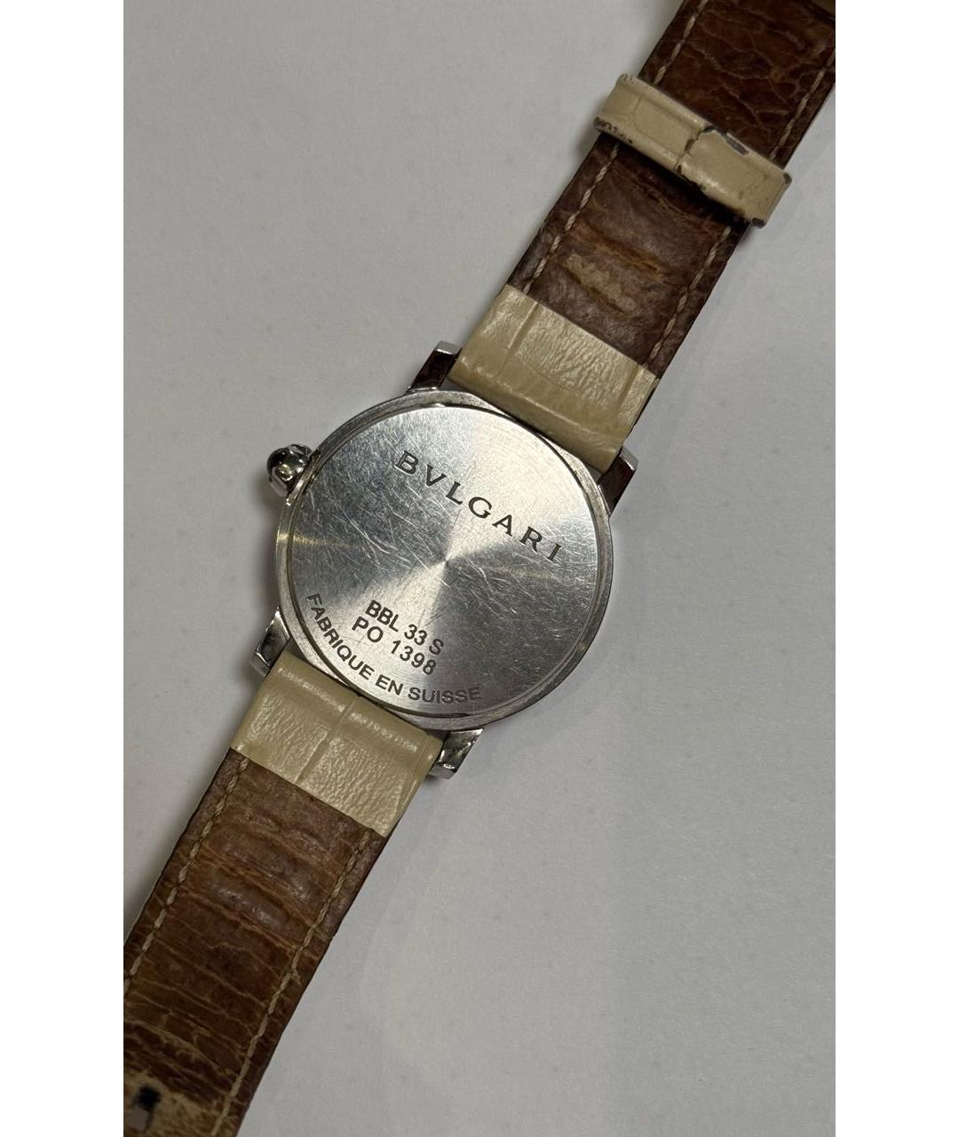 BVLGARI Бежевые кожаные часы, фото 2