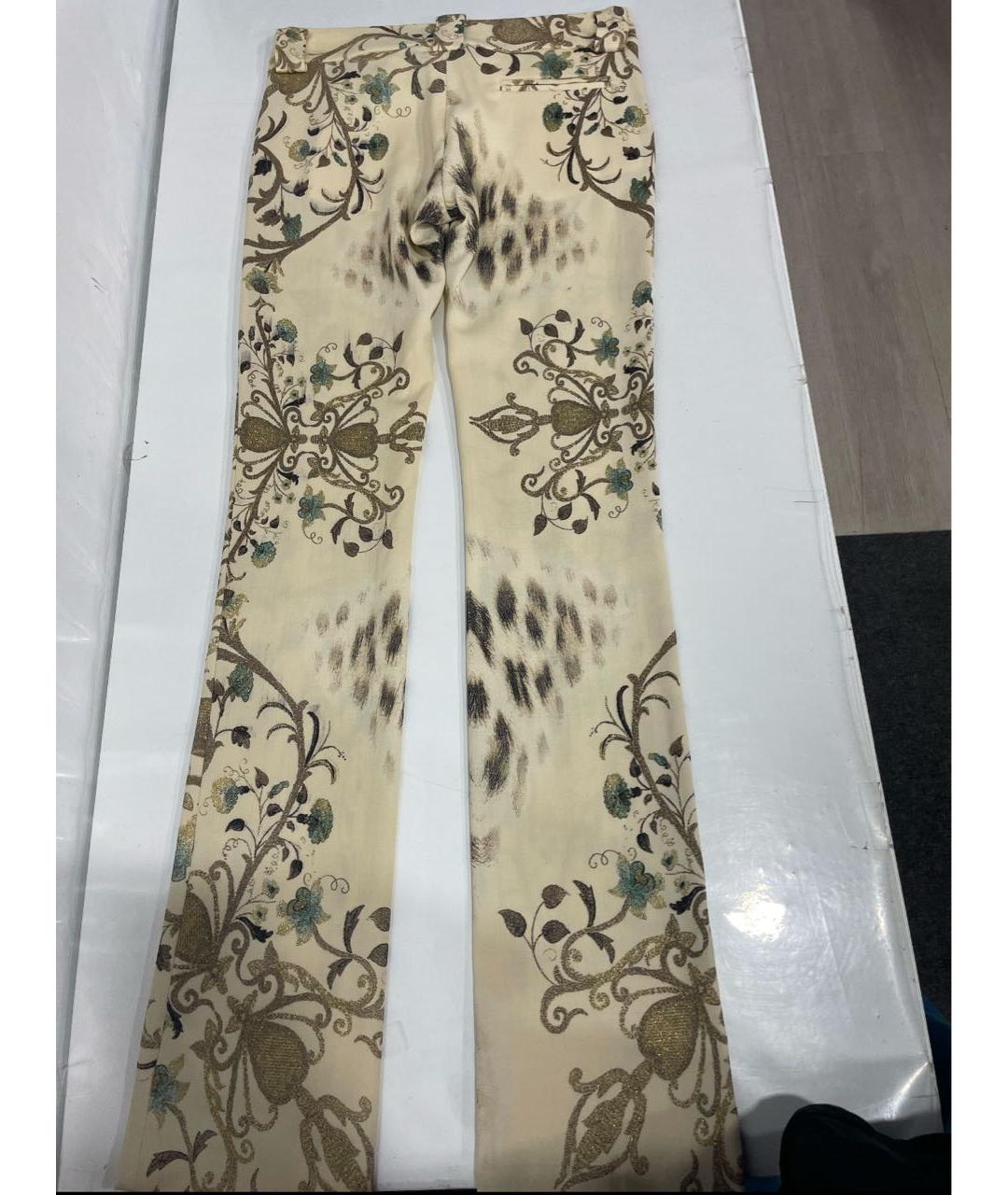 ROBERTO CAVALLI Бежевые прямые брюки, фото 2