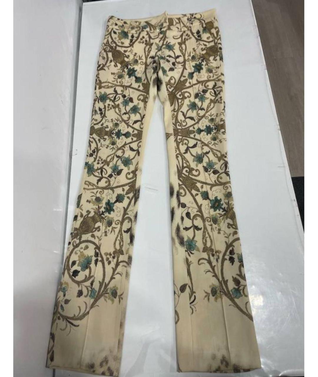 ROBERTO CAVALLI Бежевые прямые брюки, фото 6