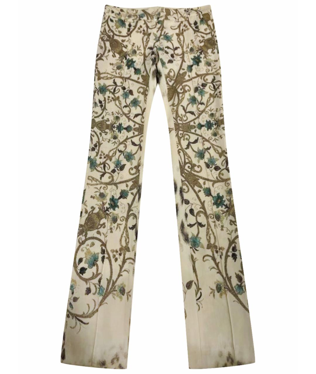 ROBERTO CAVALLI Бежевые прямые брюки, фото 1