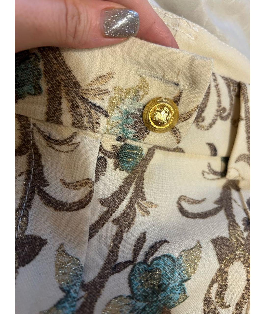 ROBERTO CAVALLI Бежевые прямые брюки, фото 4