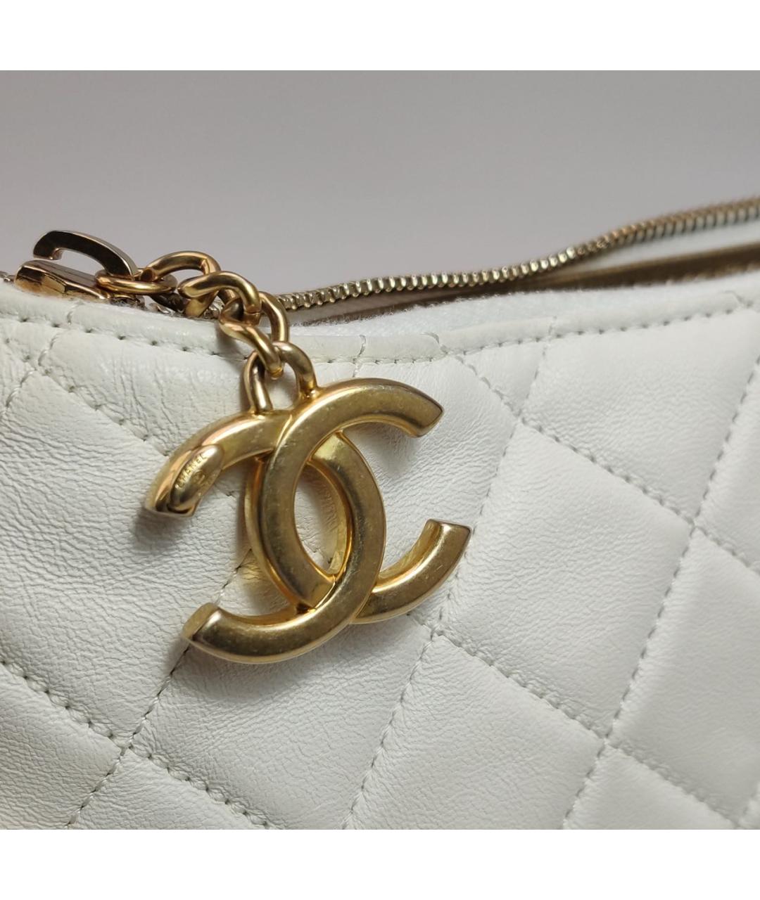 CHANEL Белая кожаная сумка тоут, фото 6