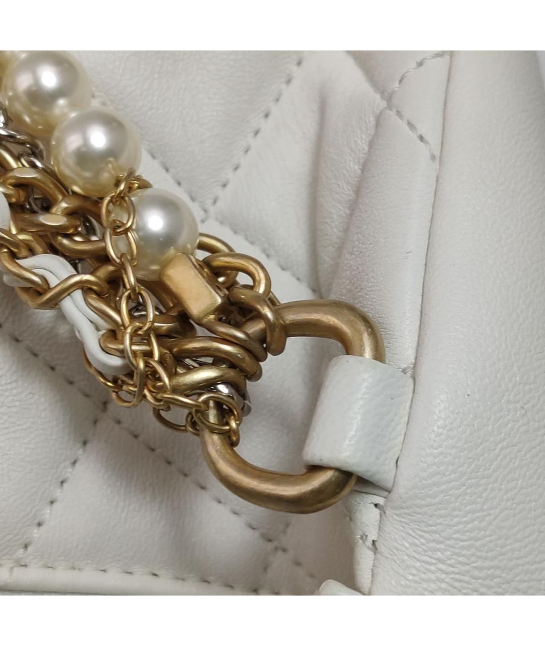 CHANEL Белая кожаная сумка тоут, фото 7