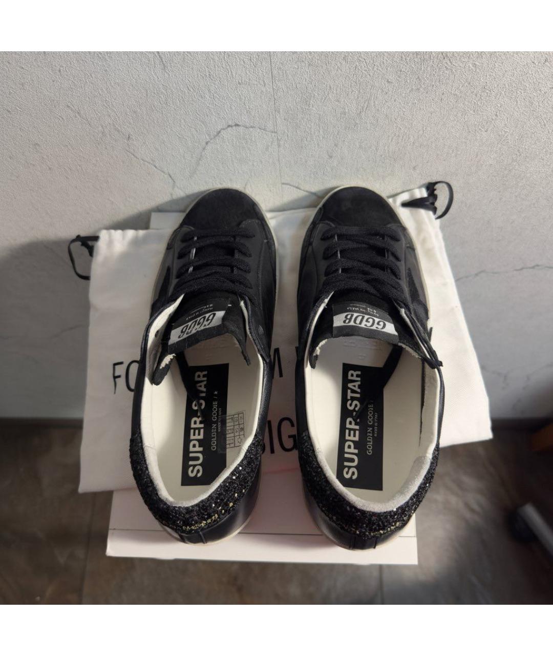 GOLDEN GOOSE DELUXE BRAND Черные кожаные кеды, фото 3