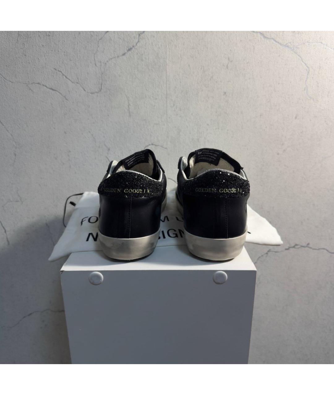 GOLDEN GOOSE DELUXE BRAND Черные кожаные кеды, фото 4