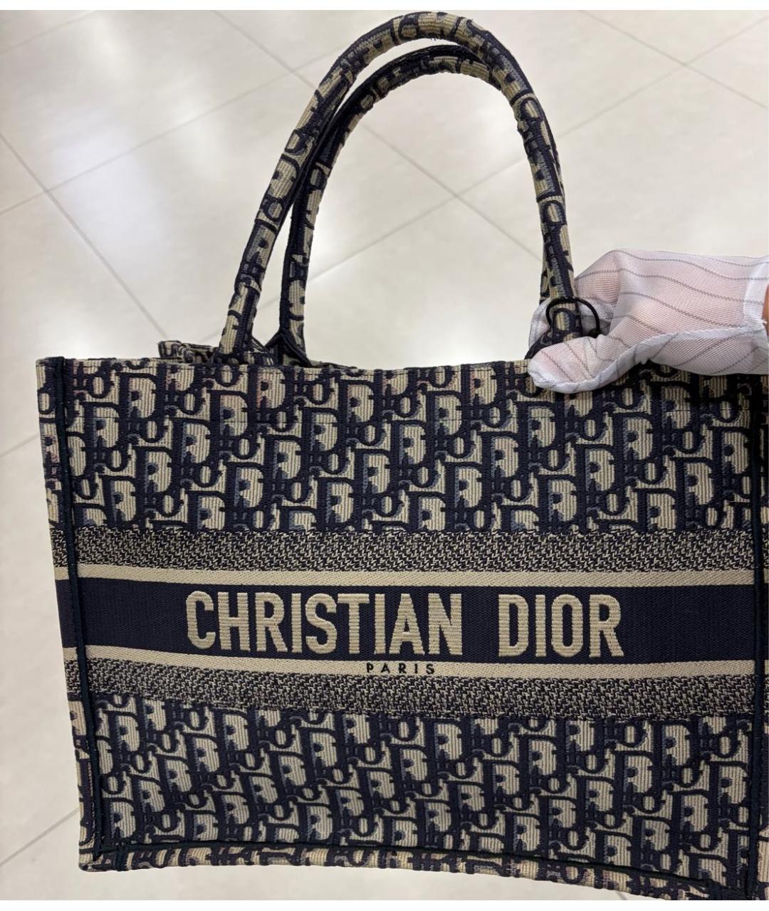 CHRISTIAN DIOR Темно-синяя сумка тоут, фото 2