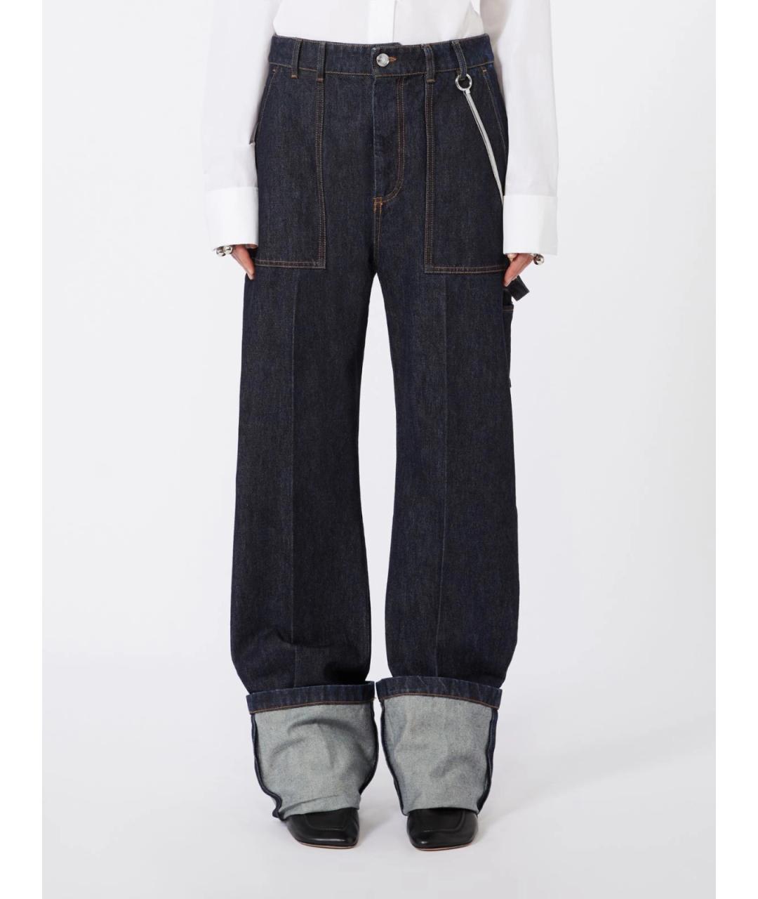 SPORTMAX Синие хлопковые джинсы клеш, фото 3